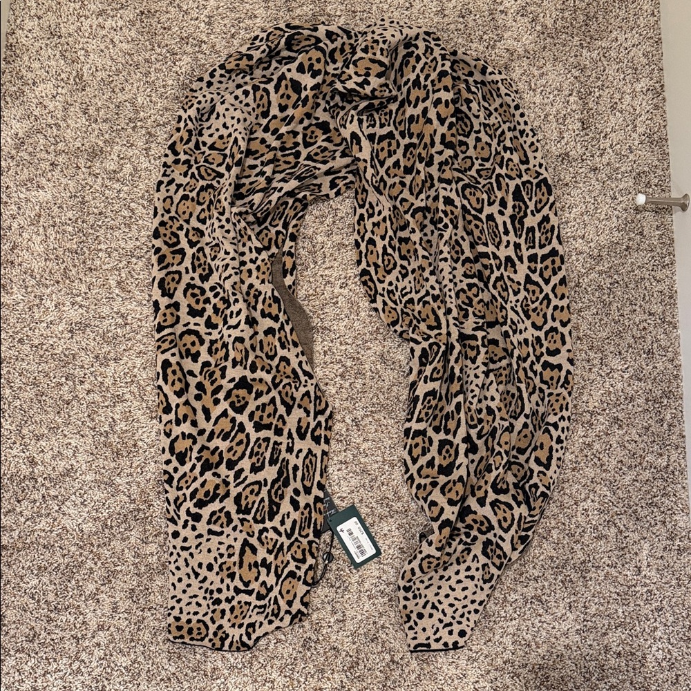 Greyson Cashmere Animal Print Scarf - Black and Tan
